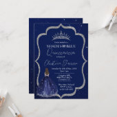 Shades of Blue Quinceañera Einladung zum Geburtsta (Vorderseite/Rückseite Beispiel)