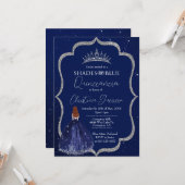 Shades of Blue Quinceañera Einladung zum Geburtsta (Vorderseite/Rückseite Beispiel)