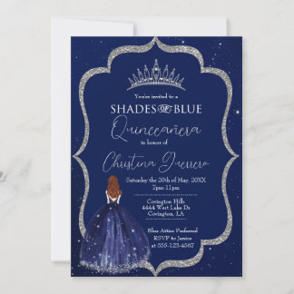 Shades of Blue Quinceañera Einladung zum Geburtsta