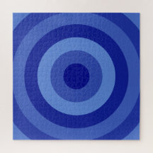 Shades of Blue Rings Jigsaw Puzzle