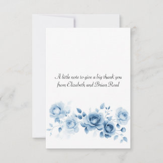 Shades of Blue Roses Vintage Floral Design Dankeskarte