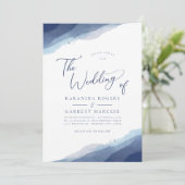 Shades of Blue Soft Watercolor Wedding Einladung (Stehend Vorderseite)