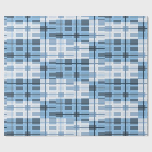 Shades of Blue Sophisticated Geometric Pattern Geschenkpapier (Flach)