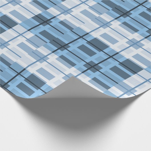Shades of Blue Sophisticated Geometric Pattern Geschenkpapier (Ecke)