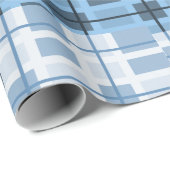 Shades of Blue Sophisticated Geometric Pattern Geschenkpapier (Rolleneckpunkt)