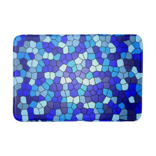 Shades of Blue Stached Glass von Shirley Taylor Badematte