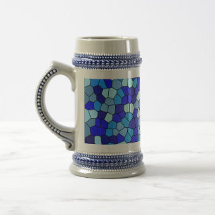Shades of Blue Stached Glass von Shirley Taylor Bierglas