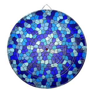Shades of Blue Stached Glass von Shirley Taylor Dartscheibe