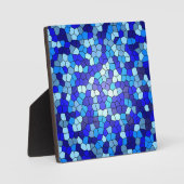 Shades of Blue Stached Glass von Shirley Taylor Fotoplatte (Vorderseite)