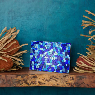 Shades of Blue Stached Glass von Shirley Taylor Fotoplatte