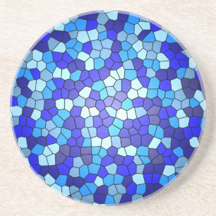 Shades of Blue Stached Glass von Shirley Taylor Getränkeuntersetzer