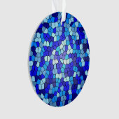 Shades of Blue Stached Glass von Shirley Taylor Ornament (Vorderseite)