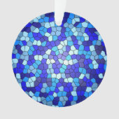 Shades of Blue Stached Glass von Shirley Taylor Ornament (Vorderseite)