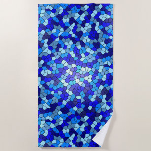 Shades of Blue Stached Glass von Shirley Taylor Strandtuch