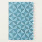 Shades of Blue Stylish Geometric Monogram Planer (Rückseite)