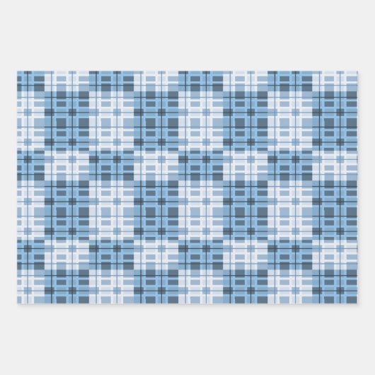 Shades of Blue Traditional Geometric Pattern Geschenkpapier Set (Vorderseite 3)