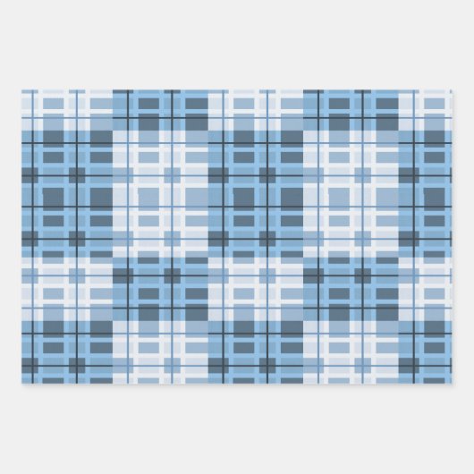 Shades of Blue Traditional Geometric Pattern Geschenkpapier Set (Vorderseite 2)