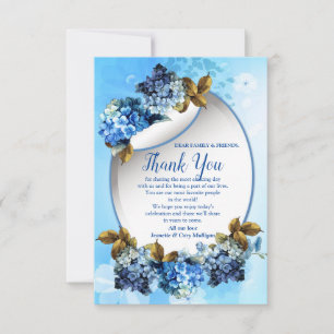Shades of Blue Watercolor HydrangeasDanke-Karte RSVP Karte