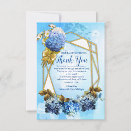 Shades of Blue Watercolor HydrangeasDanke-Karte RSVP Karte