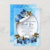 Shades of Blue Watercolor HydrangeasDanke-Karte RSVP Karte (Vorne/Hinten)