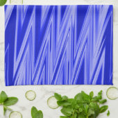 Shades of Blue Zigzag Muster Geschirrtuch (Gefaltet)
