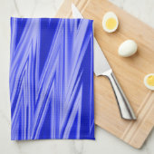Shades of Blue Zigzag Muster Geschirrtuch (Viertel Falte)