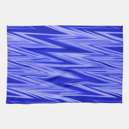 Shades of Blue Zigzag Muster Geschirrtuch (Horizontal)