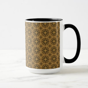 Shades of Brown Tiled Pattern Tasse