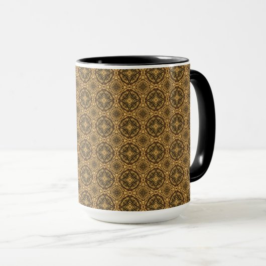 Shades of Brown Tiled Pattern Tasse (VorderseiteRechts)