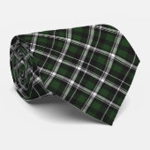 Shades of Dark Green, Black & White Tartan Plaid Krawatte (Gerollt)