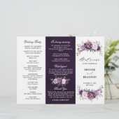 Shades of Dusty Lila Blooms Wedding Program (Stehend Vorderseite)