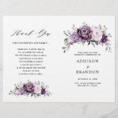 Shades of Dusty Lila Blooms Wedding Program (Vorderseite)