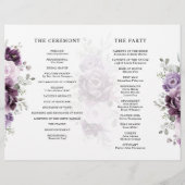Shades of Dusty Lila Blooms Wedding Program (Rückseite)