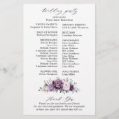 Shades of Dusty Lila Blooms Wedding Program (Rückseite)