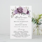 Shades of Dusty Lila Blooms Wedding Program (Stehend Vorderseite)