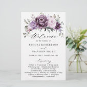 Shades of Dusty Lila Blooms Wedding Program (Stehend Vorderseite)