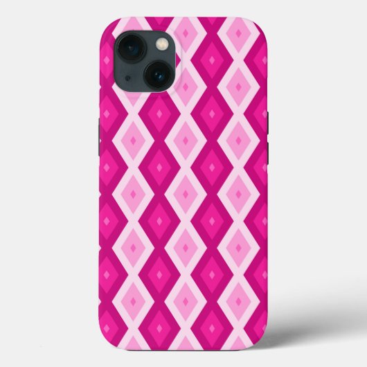 Shades of fuchsia diamond pattern Case-Mate iPhone Hülle (Rückseite)