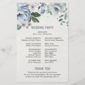 Shades of Gray Dusty Blue Winter Wedding Program (Rückseite)