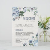 Shades of Gray Dusty Blue Winter Wedding Program (Stehend Vorderseite)