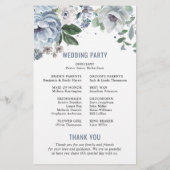 Shades of Gray Dusty Blue Winter Wedding Program (Rückseite)