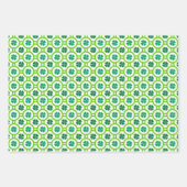 SHADES OF GREEN AND WHITE IRISH PATTERNS GESCHENKPAPIER SET (Vorderseite 3)