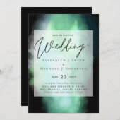 Shades of Green Black Modern Budget Hochzeit (Vorne/Hinten)