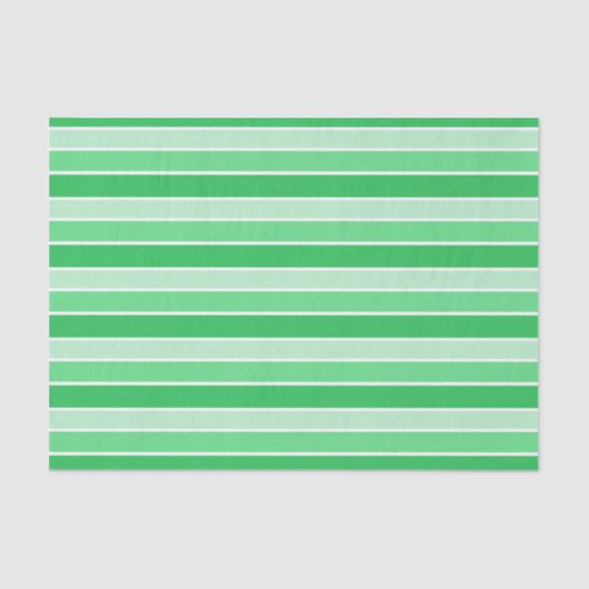 Shades of Green Horizontal Stripes Seidenpapier (Vorderseite)
