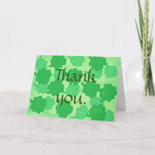 Shades of Green Kleeblatt Collage Vielen Dank Kart Dankeskarte