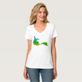 Shades of Green Mermaid Schwanz T-Shirt (Vorderseite Vollansicht)