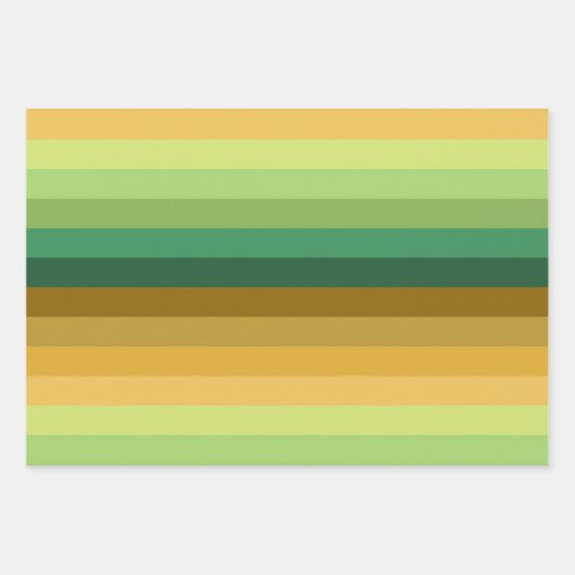 SHADES OF GREEN ORANGE BROWN GEOMETRIC PATTERNS GESCHENKPAPIER SET (Vorderseite)