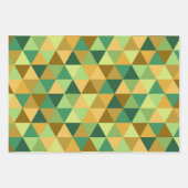 SHADES OF GREEN ORANGE BROWN GEOMETRIC PATTERNS GESCHENKPAPIER SET (Vorderseite 3)