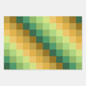 SHADES OF GREEN ORANGE BROWN GEOMETRIC PATTERNS GESCHENKPAPIER SET (Vorderseite 3)