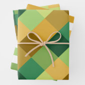 SHADES OF GREEN ORANGE BROWN GEOMETRIC PATTERNS GESCHENKPAPIER SET (Beispiel)