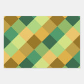 SHADES OF GREEN ORANGE BROWN GEOMETRIC PATTERNS GESCHENKPAPIER SET (Vorderseite)
